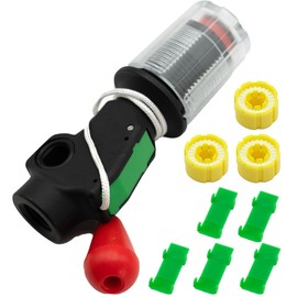 Portable Automatic Inflator Device for Inflatable Life Jacket with 3 Bobbins 5 Green Safety Clasps Suitable for CO2 Kit Cartridge Cylinder with 1/2 Inch Thread