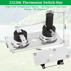 232306 RV Water Heater Thermostat Switch Compatible with Suburban 120V RV Water Heater Parts SW6DE SW6DEL SW10DE SW10DEL SW12DE SW12DEL (2 Pack)