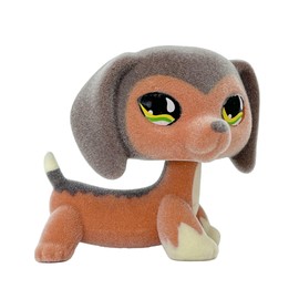 Custom-Made Flocked Animal Figure Fuzzy Dachshund Dog #675 Pet Shop Toy Jesus Christmas Countdown Gift Birthday Party Favor (#675)