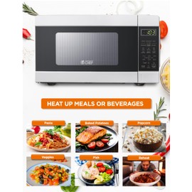 Commercial CHEF CHM990W 900 Watt Counter Top Microwave Oven, 0.9 Cubic Feet, White Cabinet