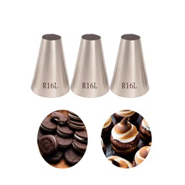 Extra Large Round Piping Nozzle,5/8" Big Plain Piping Tip for Macarons Filling,Cream Puffs,Cannolis,Dollops,Swirls,3 Pcs