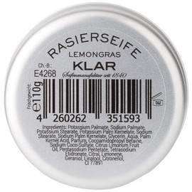 Klar Seifen Rasierseife Lemongras, 110 g
