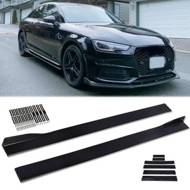 JMTBNO Universal 2.2M/86.6in Side Skirt Extension Splitter - Rocker Panel Lip Diffuser, Glossy Black