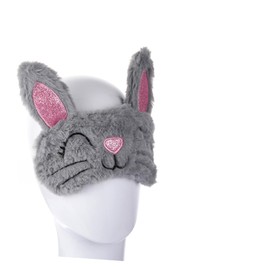 FRCOLOR 2Pcs Rabbit Eye Cover Plush Sleeping Mask for Adults Soft Washable Eye Shade Elastic Band for Comfortable Sleep for Travel Naps Blocks Light for