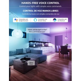 Mochiba Smart WiFi LED Light Bulbs Compatible with Alexa and Google Home Assistant Music Sync Multi Color Changing Bulb A19 E26 10W 900LM (80W Equivalent) 4-Pack Smart Bulb White