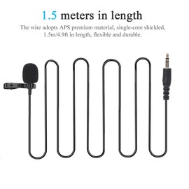 Mugast Micrófono con Clip, Mini Condensador de micrófono portátil, micrófono de Solapa con Clip para Chat de Voz, discurso, Conferencia, entrevista, etc.