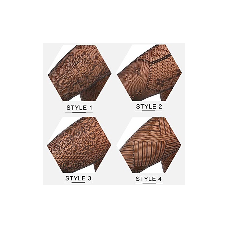 MANZI Womens Fishnet Tights Patterned Stockings 4 Styles Stretch Fishnets