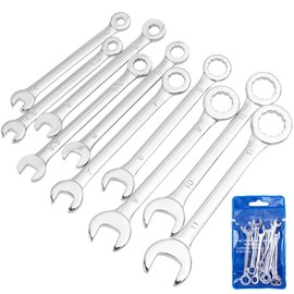 Wolfride 10pcs Mini Metric Wrench Set, Open and Box End Ignition Wrench Set Small Combination Wrench Sets Dual-Purpose Spanner Tool 4mm-11mm