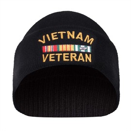 Rothco Vietnam Veteran Deluxe Embroidered Watch Cap Black