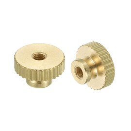 sourcing map Knurled Thumb Nuts, 18pcs M3 x D11mm x H7mm Brass Knurled Nut with Collar High Head Through Hole Adjusting Nuts for 3D Printer Parts