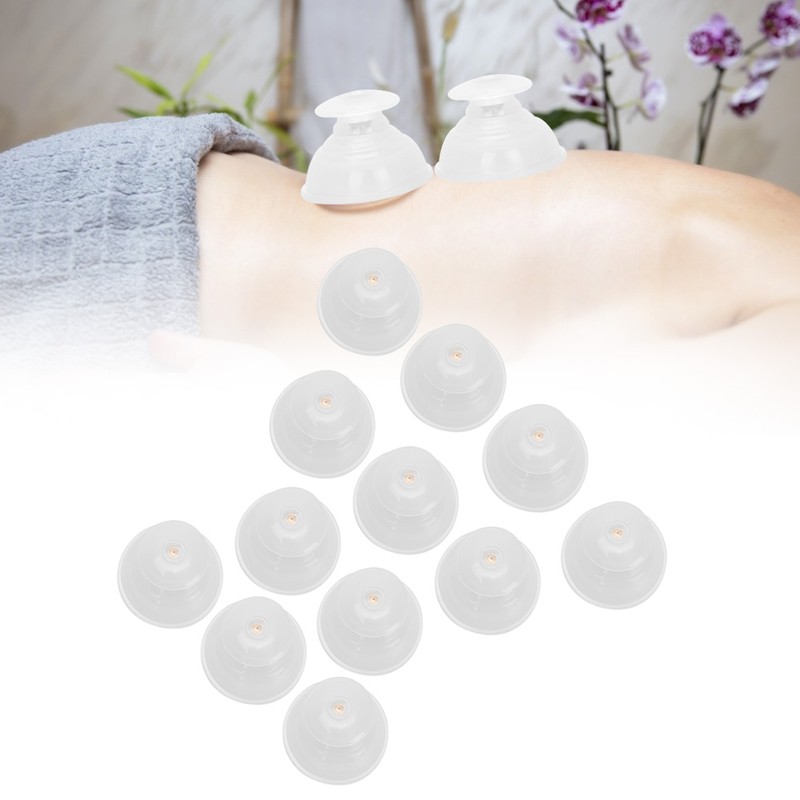12pcs Silicone Body Therapy Cupping Vacuum Massage Strong Suction Detox