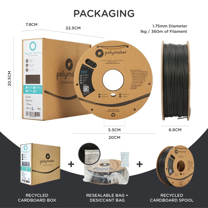 Polymaker Polymaker PA07001 Filament PLA Pro Hohe Steifigkeit, schlagfest 1.75mm