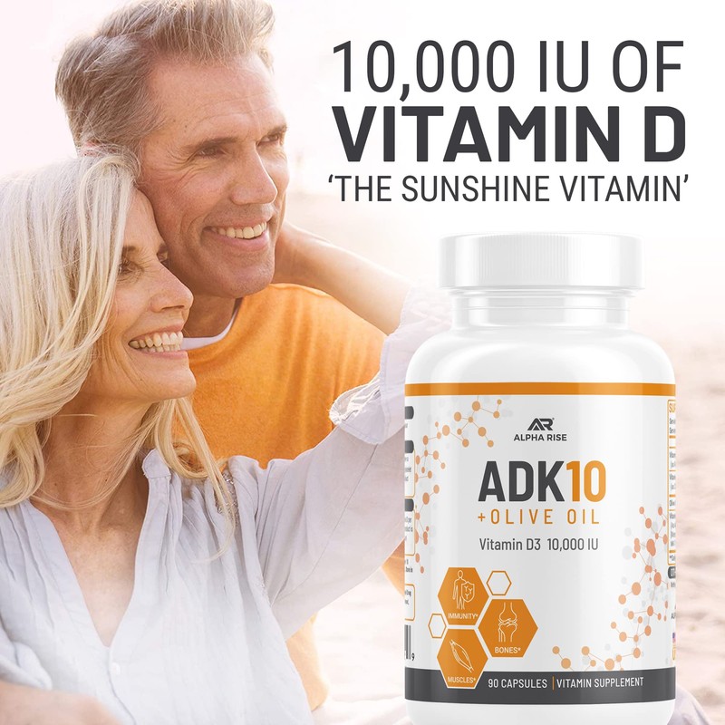 ALPHA RISE ADK 10 Vitamin Supplement + Olive Oil for