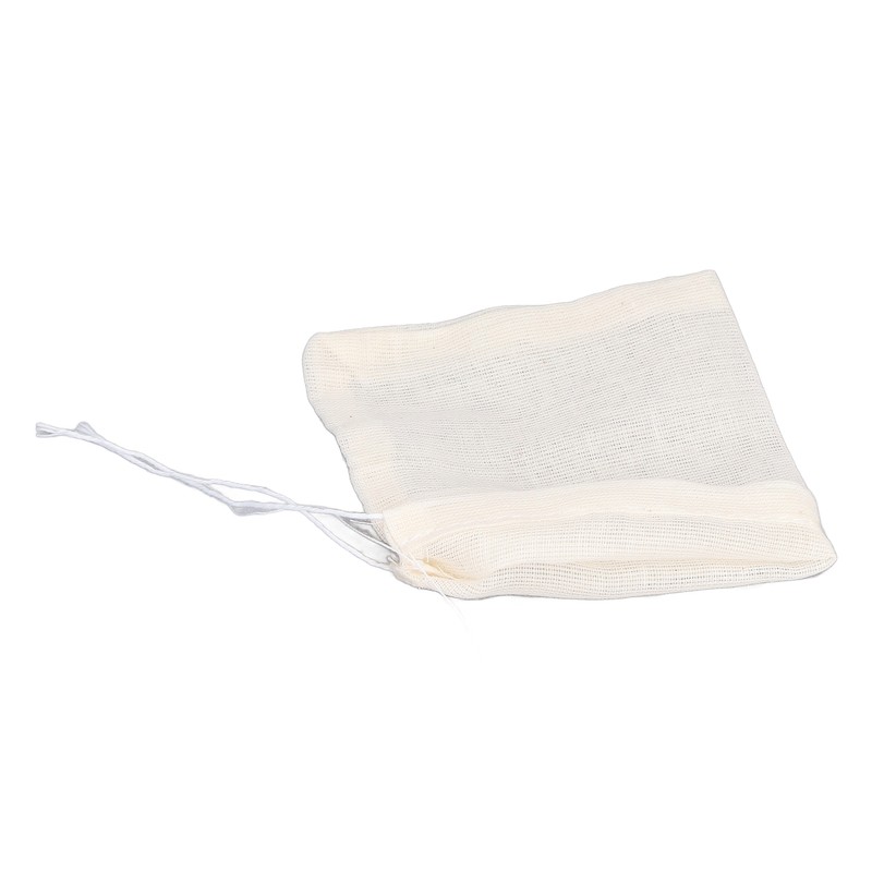 100Pcs Drawstring Cotton Bags 8cmx10cm Reusable Filter Tea Residue Environmentally