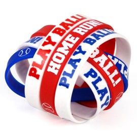 Neureyte 88 Pieces Baseball Rubber Bracelets(4 Styles),Bulk Baseball Silicone Wristbands Softball Game Gifts for Kids Team Accessories Decorations, Silicone Stretch Wristbands for Kids Party Supplies