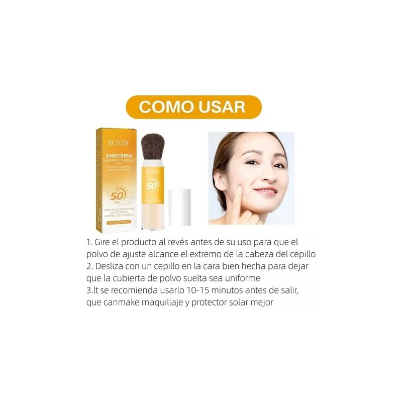 Polvo De Maquillaje De Protección Solar Mate Spf50 Pa ++