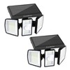 EverBrite 2PK Solar Motion Sensor Lights, 3 Heads, IP65 Waterproof