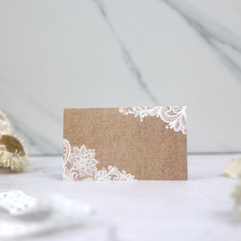 Dotty about Paper Rustic Lace Pattern - Wedding Place Cards - Pack of 10 (17 0004)