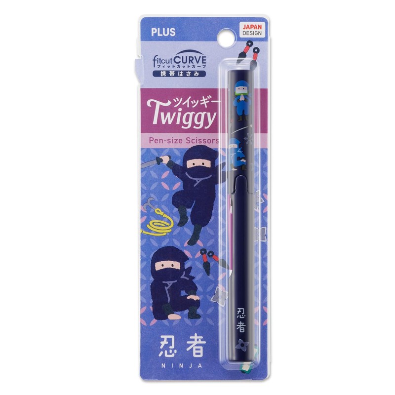 Plus Scissors SC-130P-J 36-670 Portable Japanese Souvenir Series Twiggy Ninja