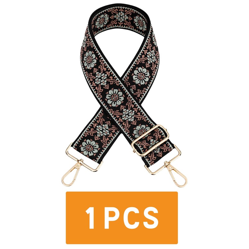 Handbag Strap Green Handbag Shoulder Adjustable Bag Straps with Embroidery