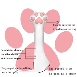 SJANE Cat Food Can Spoons & Can Lids | 4 Pcs | Multi-Function Can Opener | Silicone Pet Food Can Covers | Stainless Steel Wet Food Spoon for Cats and Dogs(Pink)