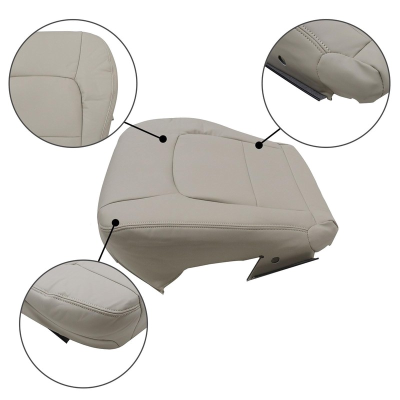 SecosAutoparts Ivory Tan Front Driver Side Bottom Microfiber Leather Seat