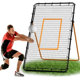 Volleyball Rebounder Net - Portable 7x4 ft Training Equipment for Spike and Smash Practice - 5 Rebound Angles Custom Target Area for Volleyball Sports Training,Orange