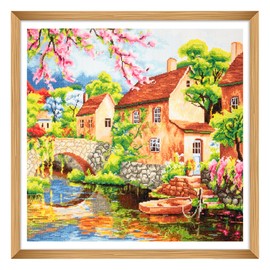 Trimits Large Cross Stitch Kits - Counted Embroidery Needlework for Adults Beginners Kids, Christmas Gifts Wall Art, (Frame Not Included) 14 Count, Home