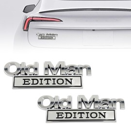 Old Man Edition Car Emblem, 2 Pieces Old Man Edition Emblem, 3D Metal Sticker, Car Sticker for Men, Car Sticker Funny, for Mudguard, Tailgate, Bumper, Name Plate