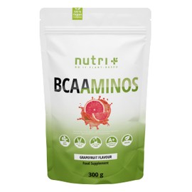 BCAA Powder Grapefruit - Amino Acids Complex High Dose - BCAAminos Instant Powder Vegan - Amino Acid Powder - 2:1:1 L-Leucine L-Isoleucine L-Valine 300 g - Amino Acid Complex