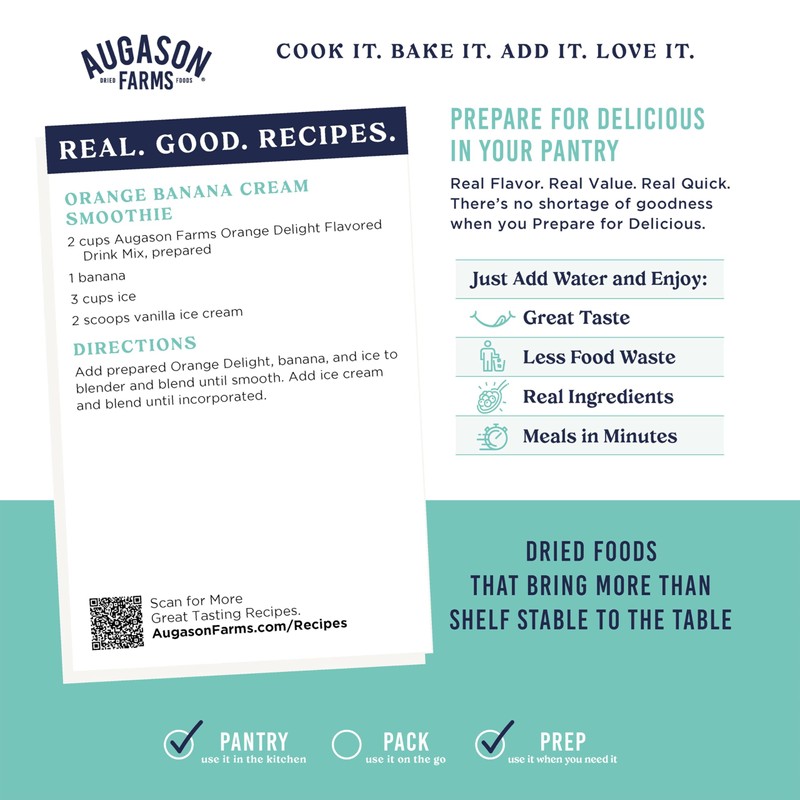 Augason Farms Orange Delight Drink Mix Can, Emergency Food Supply,