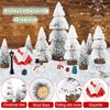 ROLLWAY Mini Christmas Tree with Snow Miniature Figures Set, Artificial