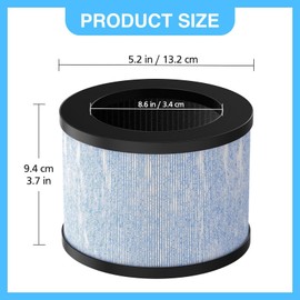GIONAR 2 Pack DH-JH01/JH06 True HEPA Replacement Filter for CONOPU DH-JH01 & DH-JH06, H13 True HEPA Filter, 4-in-1 High-Efficiency Filtration, Compatible Replacement for Air Purifiers, HEPA Air Filter