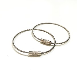 simPLEISURE ya010012 Stainless Steel Wire Key Chain, 5.9 / 7.9 / 9.8 inches (15 / 20 / 25 cm), Set of 10, 30 / 50 Pieces, Set of 50