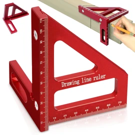 Carpenter's Square Protractor 3D Mitre Angle: WIYETY Aluminium Alloy Try Square, 3D Multi-Angle Measuring Ruler, Woodworking Square Protractor for Carpenters, Engineers