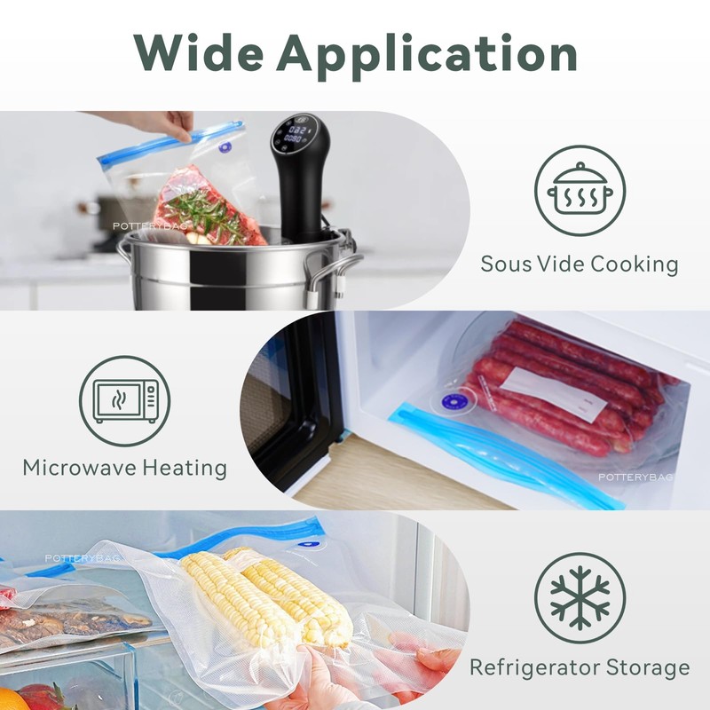 Sous Vide Bags Reusable 24 Pcs, Reusable Vacuum Seal Bags