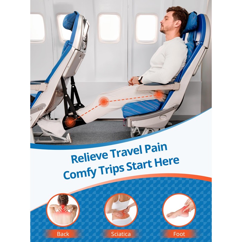 SARISUN 2 Pack Airplane Foot Hammock, Portable Travel Feet Rest