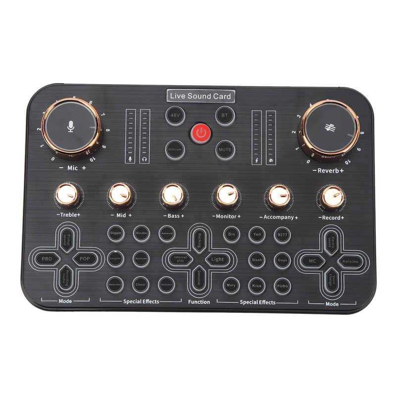 Sound Board Multiple Effects Voice Changer Sound Card for Live