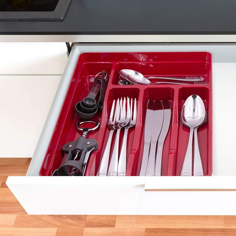 Glad Bandeja organizadora de cubiertos de plástico, soporte para cubiertos
