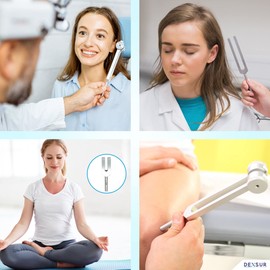 Medical Grade Aluminum Alloy Sensory Tuning Fork Activator For Healing, Therapy Non Magnetic, One Each of C 64, C 128, C 256, C 512, C 1024, C 2048, C 4096 Tuning Forks, 7 Pcs