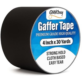 Cinta adhesiva negra de 4 x 30 yardas, resistente, no reflectante, fácil de romper, impermeable mate para escenario de Gaffer - Cinta de tela para fotografía, telón de fondo de filmación y producción