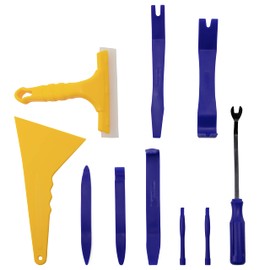slidefix® 10-Piece Disassembly Tool Set Car Removal Tool Universal Tool for Interior Trim such as Upholstery, Doors, Radio, Audio Accessories, Trim Wedges Clips Made of PP and Carbon Fibre