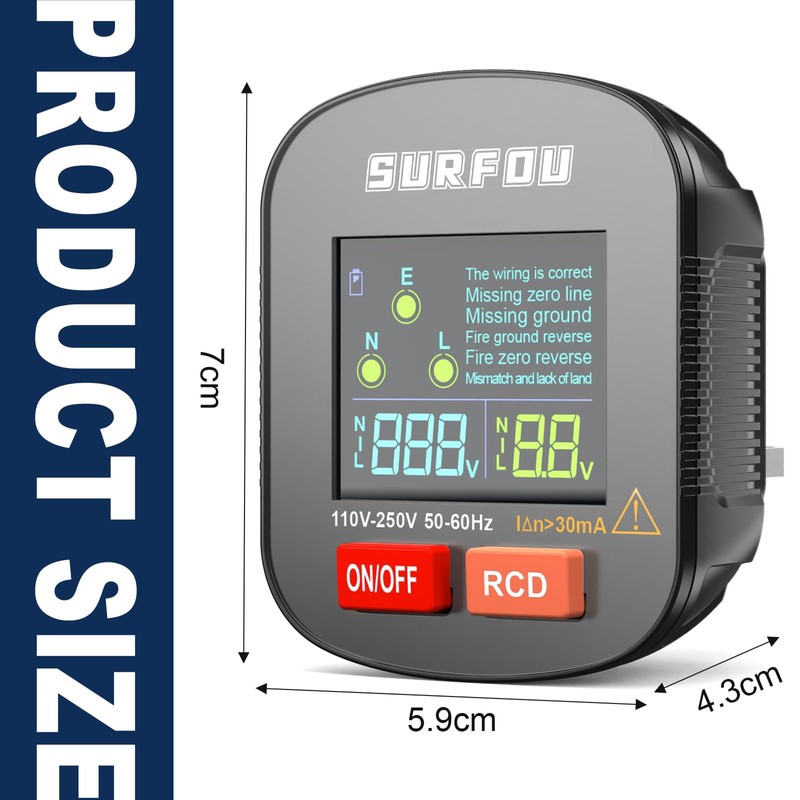 SURFOU Socket Tester UK, Electric Voltage Test Plug Tools with