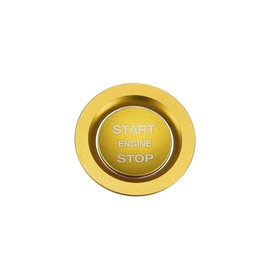 X AUTOHAUX Engine Start Stop Button Cover Kit One Click Push Start Button Trim Sticker for Land Rover Discovery for Range Rover Sport Gold Tone