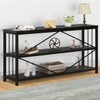 LVB Black Entryway Table, Modern Long Sofa Console Table Behind