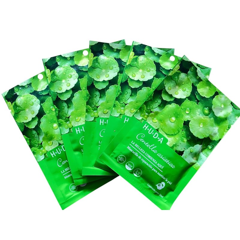 Mascarillas Centella Asiática Hidratantes y Suavizantes, Pack de 5