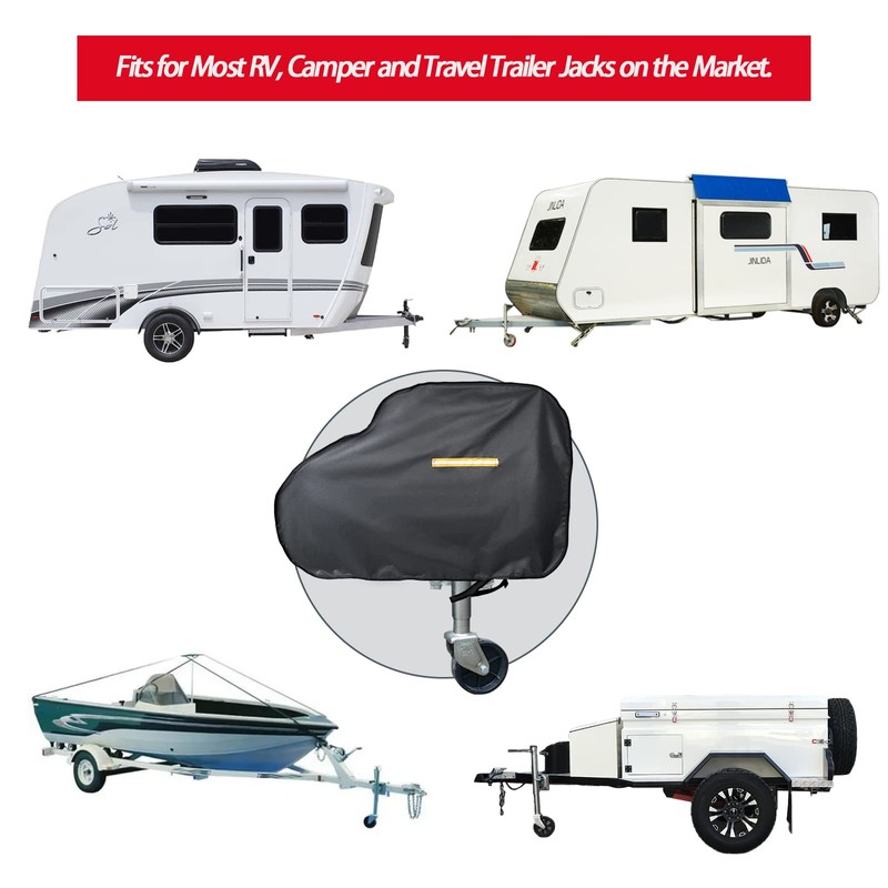 Andacar Caravan Hitch Cover, Waterproof Trailer Jack Cover Universal Trailer