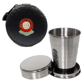 Knight 2oz Collapsible Drinking Cup with Leather Aldershot Town Football Club Case