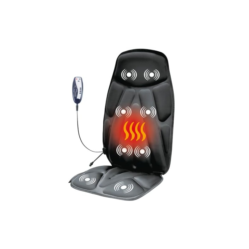 Back Massager with Heat – 8 Motors, 5 Vibration Patterns,