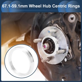 INFINAUTO Wheel Hub Centric Ring OD 67.1mm to ID 59.1mm Wheel Center Shaft Shock Absorbing Hub Ring Aluminum Alloy Silver Tone Durable